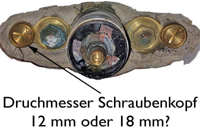 Grohe Grohmix Thermostat Schraubenkopf messen